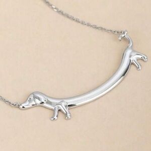 Silver Wiener Dog Necklace